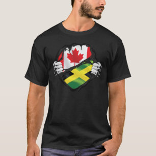Camiseta Bandera de raíces jamaiquinas en manos canadienses