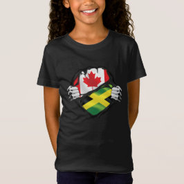 Camiseta Bandera de raíces jamaiquinas en manos canadienses