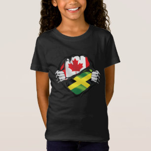 Camiseta Bandera de raíces jamaiquinas en manos canadienses