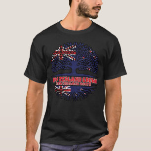 Camiseta Bandera de raíces neozelandesas de Kiwi Tree