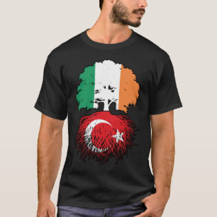 Camiseta Bandera de raíces turcas irlandesas de árboles en
