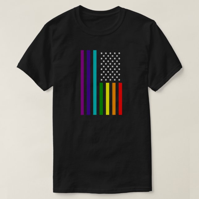 CAMISETA BANDERA DE RÁINBOW DE LOS ESTADOS UNIDOS DE IGUALD (Diseño del anverso)