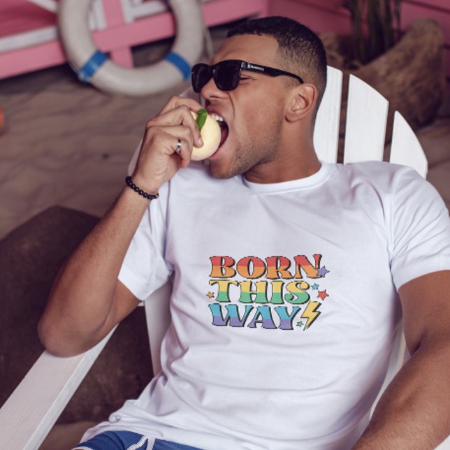 CAMISETA BANDERA DE RAINBOW NACIDA DE ESTA FORMA RETRO AEST (Subido por el creador)