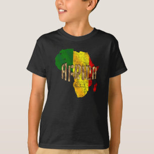 Camiseta Bandera de Rastafari Rasta del mapa del reggae de