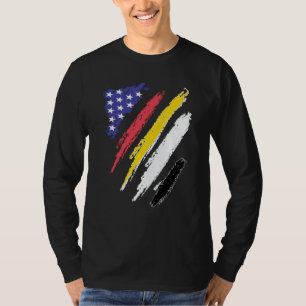Camiseta Bandera de rayas del corazón crecido patriota amer