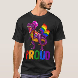Camiseta Bandera de regalo del Orgullo Gay de Dinosaur T Re