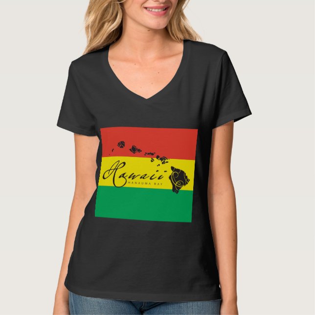 Camiseta Bandera de reggae de la isla de Hawaii (Anverso)