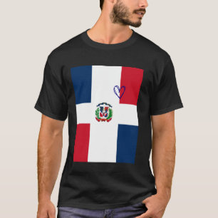 Camiseta Bandera de República Dominicana Corazón Dominicano