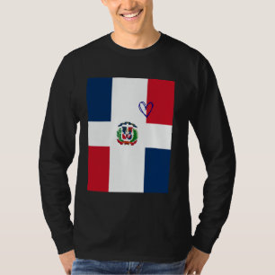 Camiseta Bandera de República Dominicana Corazón Dominicano