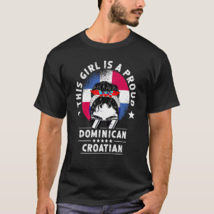 Camiseta Bandera de República Dominicana Croacia Mujeres Ma
