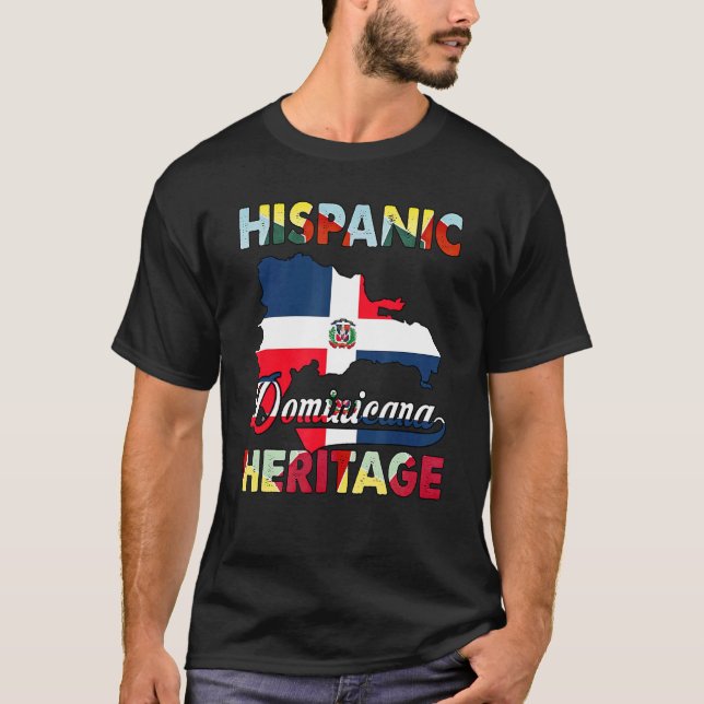 Camiseta Bandera de República Dominicana Herencia Hispana D (Anverso)