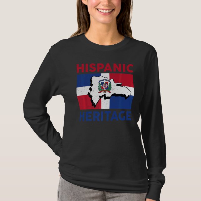 Camiseta Bandera de República Dominicana Patrimonio Hispano (Anverso)