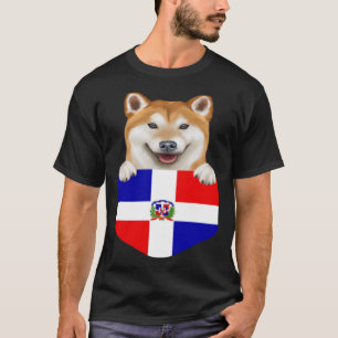 Camiseta Bandera De República Dominicana Shiba Inu Perro En