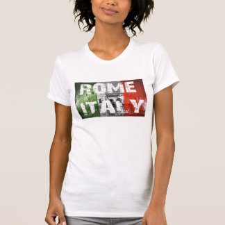 Camiseta Bandera de Roma Italia sobre coliseo