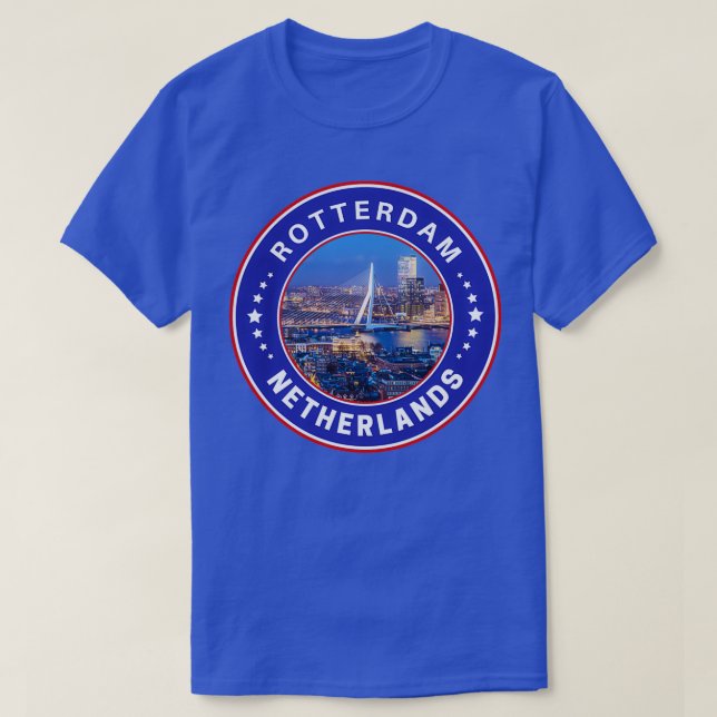 Camiseta Bandera de Rotterdam Países Bajos Recorte de viaje (Diseño del anverso)