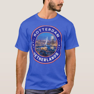 Camiseta Bandera de Rotterdam Países Bajos Recorte de viaje