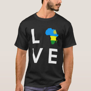 Camiseta Bandera de Ruanda Ama el continente de África Silu