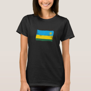 Camiseta Bandera de Ruanda estilo pincel vintage