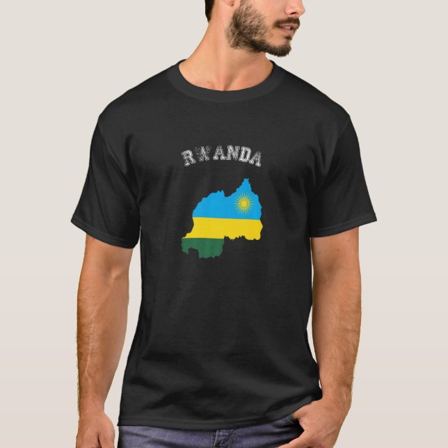 Camiseta Bandera de Ruanda retro con problemas (Anverso)