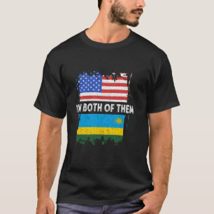 Camiseta Bandera de Ruanda Vintage USA Soy Ambos Ruandeses 