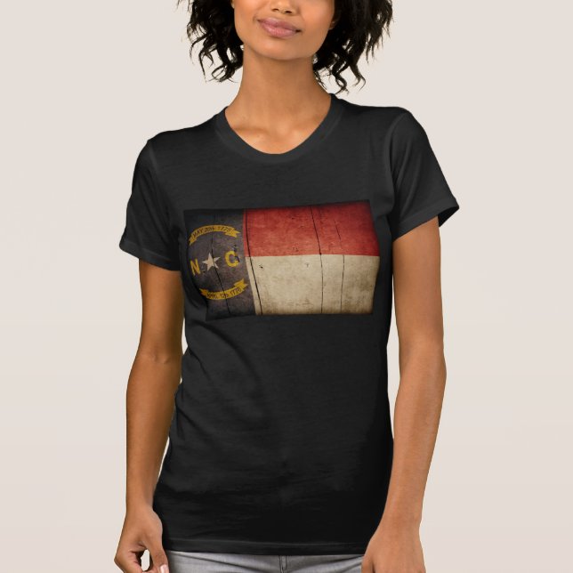 Camiseta Bandera de Rugged Wood North Carolina (Anverso)