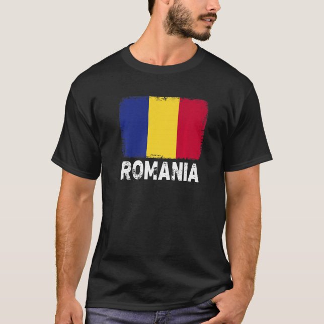 Camiseta Bandera de Rumania apoya a hombres rumanos (Anverso)