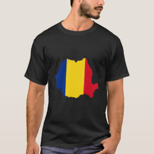 Camiseta bandera de Rumania en Rumania contorno Rumania