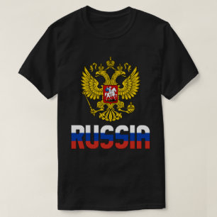 Camiseta Bandera de Rusia y Patriótico Del Escudo De Armas