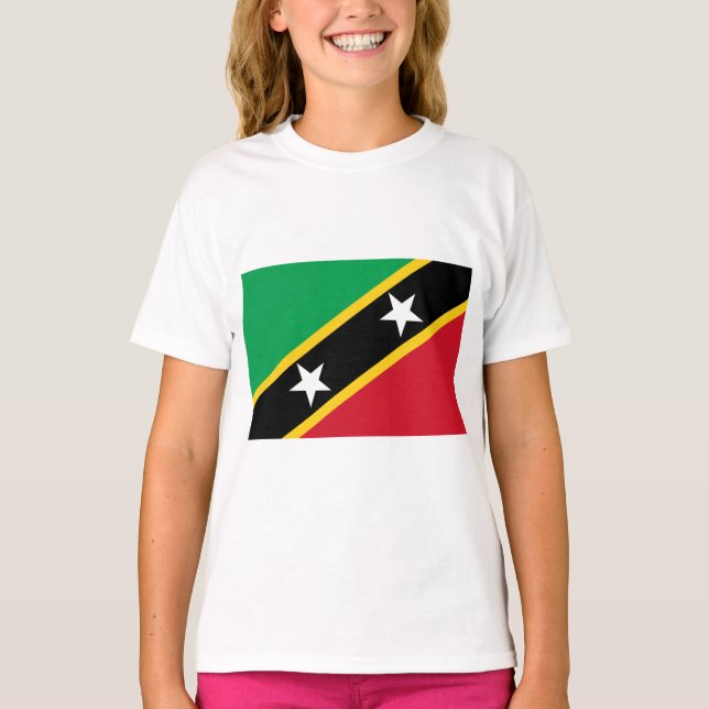 Camiseta Bandera de Saint Kitts y Nevis (País del Caribe) (Anverso)