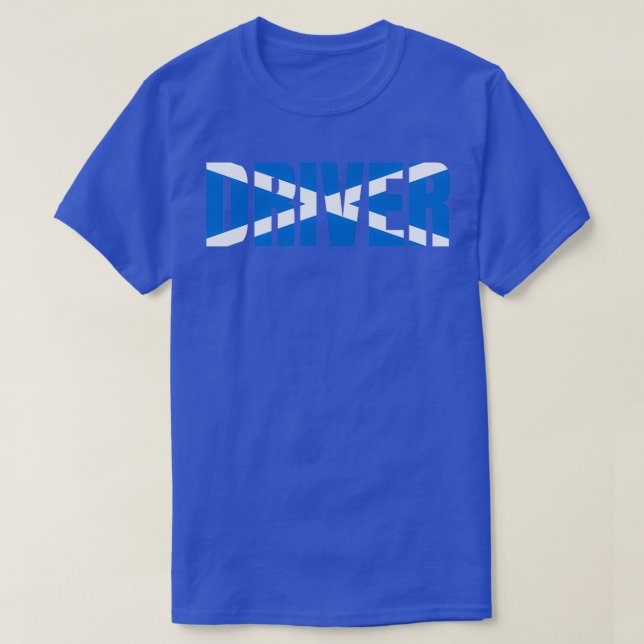 Camiseta Bandera de salazón de conductor escocesa azul (Diseño del anverso)