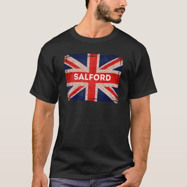 Camiseta Bandera De Salford Música Manchester Nacido Y Bred (Anverso)