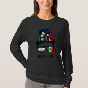 Camiseta Bandera de Salvador México Moño Desordenado Salvad