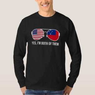 Camiseta Bandera de Samoa Americana Gafas de sol Estadounid
