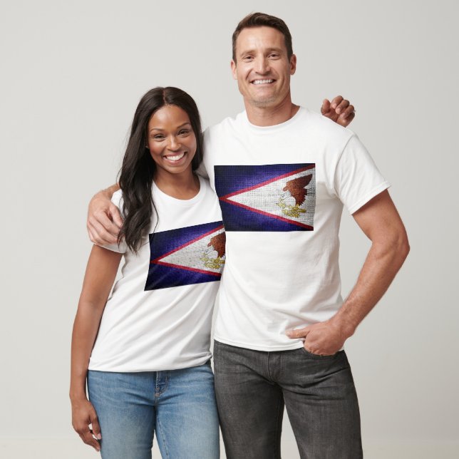 Camiseta Bandera de Samoa Americana Grunge (Unisexo)