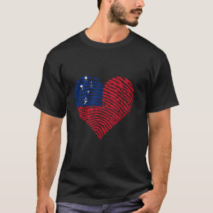 Camiseta Bandera de Samoa Corazón de raíces samoanas Samoa