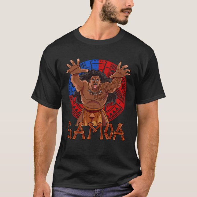 Camiseta Bandera de Samoa Orgullo Polinesio Haka Da (Anverso)