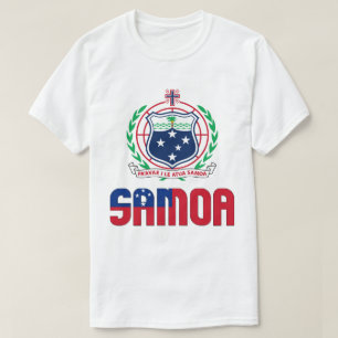 Camiseta Bandera De Samoa Y Patriótico Del Escudo De Armas
