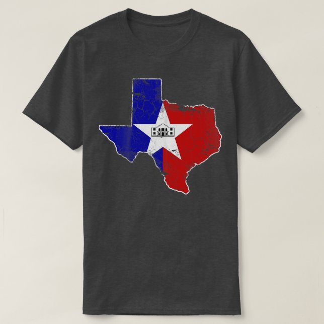 Camiseta Bandera de San Antonio Texas Mapa del Estado Texti (Diseño del anverso)