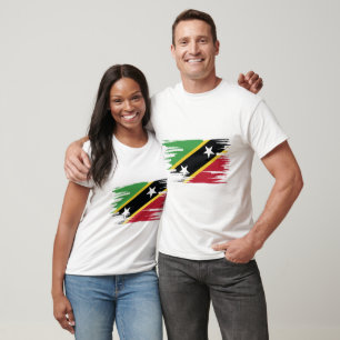 Camiseta Bandera de San Cristóbal y Nieves Pincel de arte