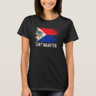Camiseta Bandera de San Martín Orgullo Vintage Maarten Raíz