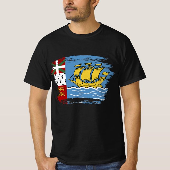 Camiseta Bandera de San Pedro y Miquelón (Anverso)