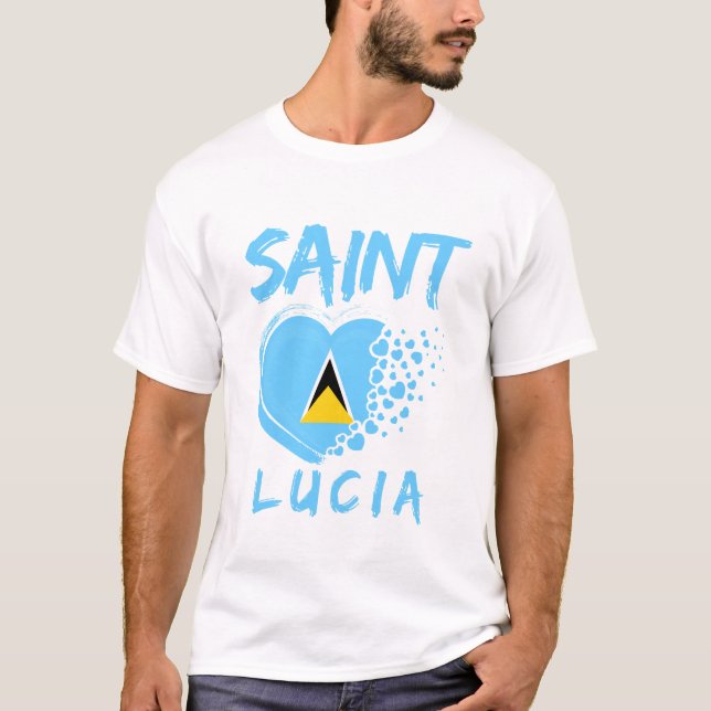 Camiseta bandera de Santa Lucía (Anverso)