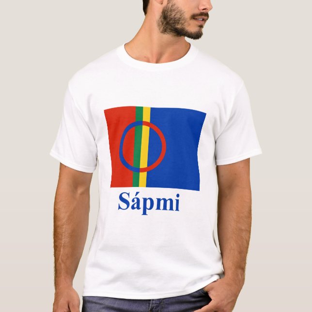 Camiseta Bandera de Sapmi con nombre en Saami (Anverso)
