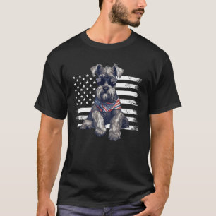 Camiseta Bandera de Schnauzer USA 4 De Julio Perro Padre Da