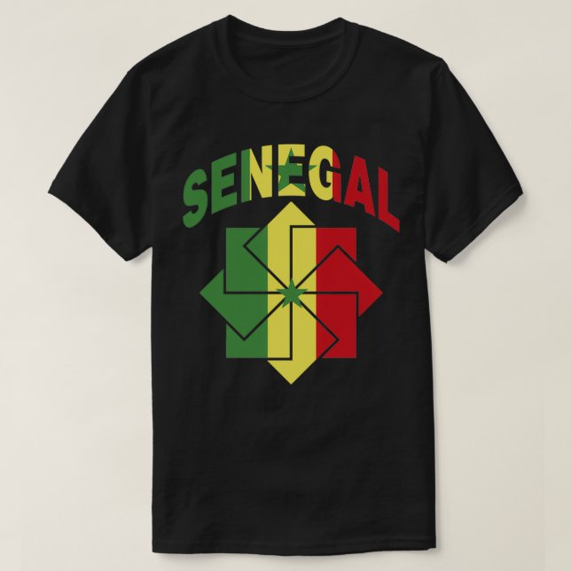 Camiseta Bandera de Senegal cubierta dentro de un adorno (Diseño del anverso)
