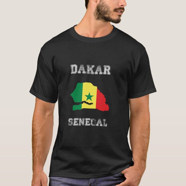 Camiseta Bandera de Senegal Orgullo Dakar Larga Manga T (Anverso)