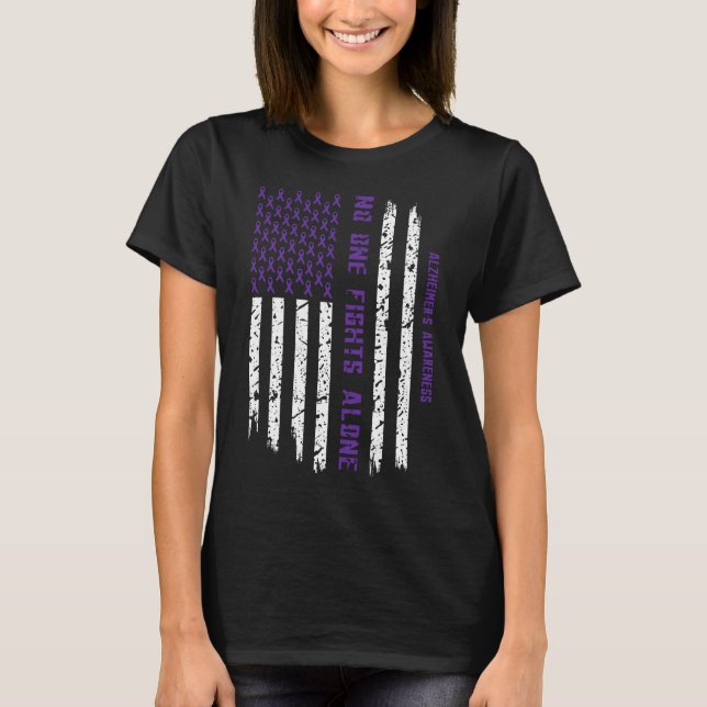 Camiseta Bandera de sensibilización del Alzheimer (Anverso)