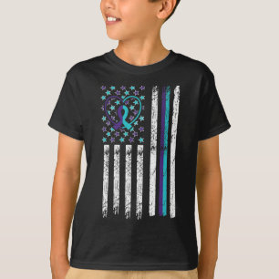 Camiseta Bandera de Sensibilización Suicida Ansiedad Salud 