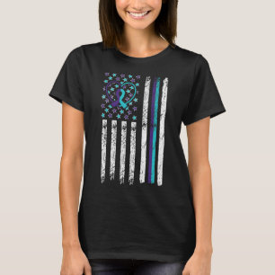 Camiseta Bandera de Sensibilización Suicida Ansiedad Salud