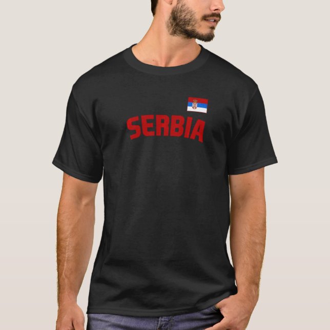 Camiseta Bandera de Serbia Orgullo serbio País internaciona (Anverso)
